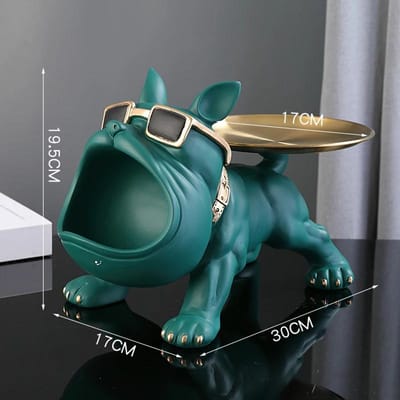 30cm Huisdecoratie Bulldog Beeldje Hond Standbeeld Opbergdoos Dier Ornament Hars Ambacht Kunst Sculptuur Beeldje Huis Puppy Sculptuur gray