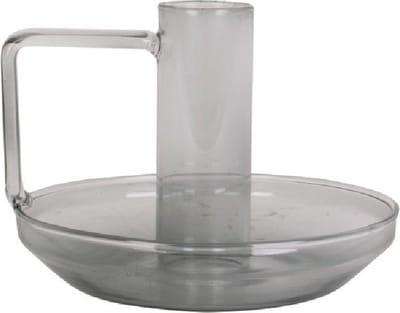Kaarsenhouder Kandelaar Glas | Zwart  | Candle holder | Modern light | Present Time | 10 x 7,5 cm | Skandinavien.nl
