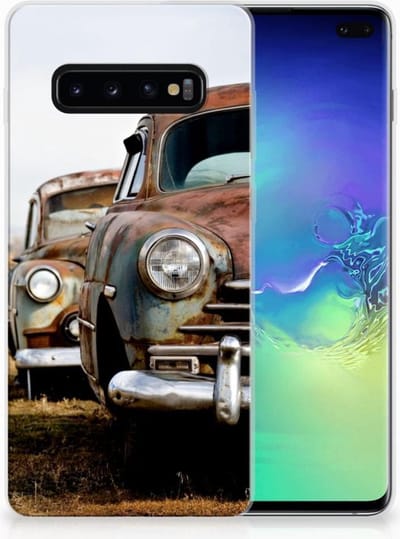 TPU Hoesje voor Samsung Galaxy S10 Plus Siliconen Hoesje met foto Vintage Auto