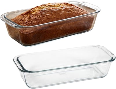 Cosy & Trendy Cakevorm Brilliant - 2x - bakvorm - ovenschaal - glas - 31 x 13 x 7 cm - Bakvormen voor o.a. cakes en brownies - 1700 ml
