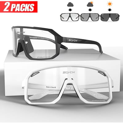 2 Pakken Fotochemische Lens Rijden Fietsen Zonnebrillen Mtb Fietsbrillen Brillen Fiets Mountainbike Heren Dames Sportbrillen Li Praktisch Gebruik gray