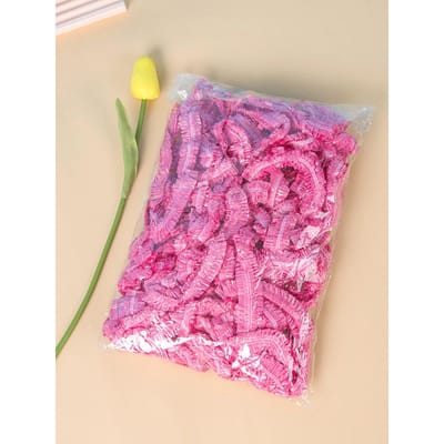 100 pièces Bonnet de Douche Couvre-Tête Élastique Plastique Épaissi Rose Couverture Ronde Sac de Conservation Alimentaire Accessoires Cuisine Salle de Bain rose