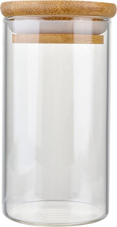 Clayre & Eef Voorraadpot Ø 5x11 cm Transparant Glas