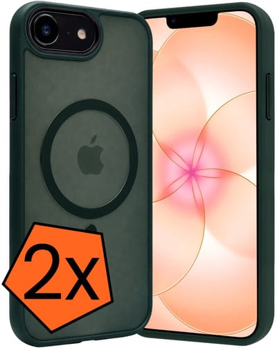 Hoes - 2 Stuks - Geschikt voor Apple iPhone 17e - Magsafe Compatible - Sterk & Shockproof - Back Cover - Shock Proof Case - Telefoon Hoes - Donkergroen