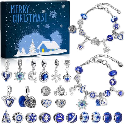 Dutchers® Populaire Sieraden Adventskalender 2025 - Bedelarm - 24 Vakken met 2 Armbanden & 22 Bedels – DIY Charm Armband -Kerstcadeau - Kerstpakket - Kerstdecoratie - 24 dagen aftellen
