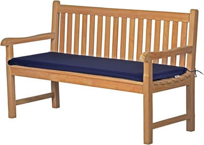 Bankkussen, bankkussen, tuinbank, gestoffeerd, zitkussen, tuinbank, 120 x 47 cm, blauw, marineblauw, hoogwaardig, Made in Germany