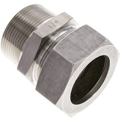 1 1/2'' NPT Buitendraad x 42L RVS Rechte Snijring Koppeling 160 Bar DIN 2353 - FL2S-MC-ST-112N-42-L