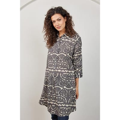 Tunic Flora Feather grey with Bliss print