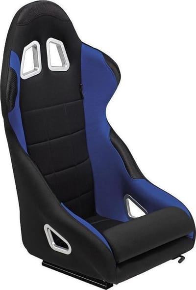 AutoStyle Sportstoel 'K5' - Zwart/Blauw - Vaste rugleuning - incl. sledes