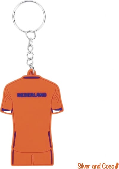 SilverAndCoco® - Nederlands Elftal Sleutelhanger | Oranje Shirt Tenue Versiering | EK Voetbal WK 2026 | Sinterklaas Schoen Cadeau Auto Huis Sleutel Hanger | Nederlandse Vlag Key Chain | Sleutel Ring Sleutels - Nederland