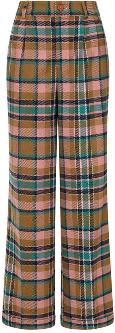 Banned - Harriet Plaid Broek rechte pijpen - XS - Roze