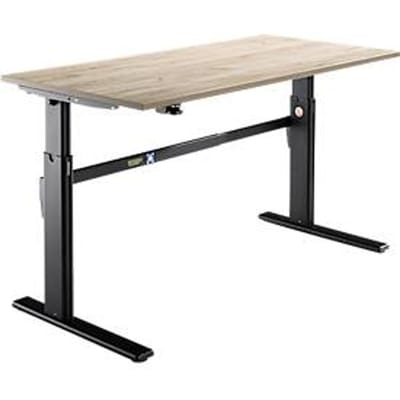Schäfer Shop  Select Bureau, elektrisch in hoogte verstelbaar, rechthoekig, C-poot, eiken/zwart, B 1800 mm