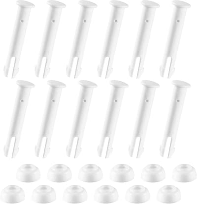 Geschikt voor Intex zwembad frame - 12 stuk(s) Bevestigings pin 6,0 cm - pin en seal afdichting set - reserveonderdeel zwembad - plastic pinnen en rubber dopje - rubber doppen