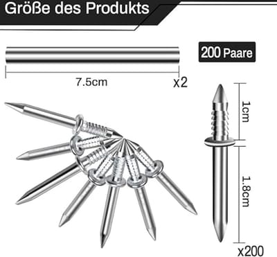 spijkers assortiment - Nagelset aan de Muur, Platte Kopspijkers, Foto Ophangen Spijkers, Wandnagels, Hardware Spijker Assortimentset 100