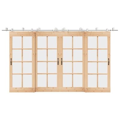 vidaXL - Schuifdeur - onderdelenset - 200 - cm - roestvrij - staal - zilverkleurig
