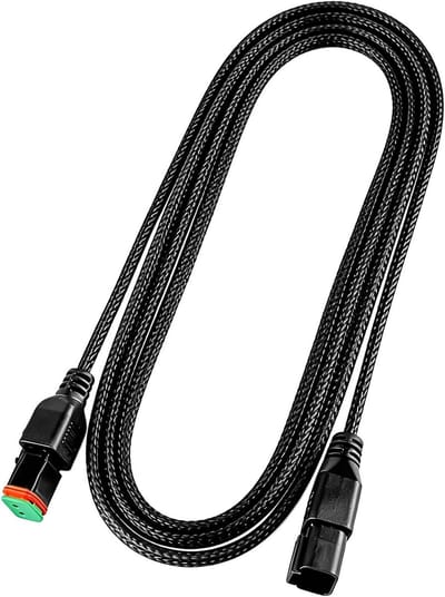 2-polige stekker- en busverlengkabel, 16 AWG, 3 m waterdichte verbinding voor offroad LED-strips, vrachtwagenlampen en accessoires