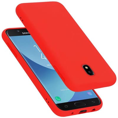 Cadorabo Hoesje geschikt voor Samsung Galaxy J7 2017 in LIQUID ROOD - Beschermhoes gemaakt van flexibel TPU silicone Case Cover