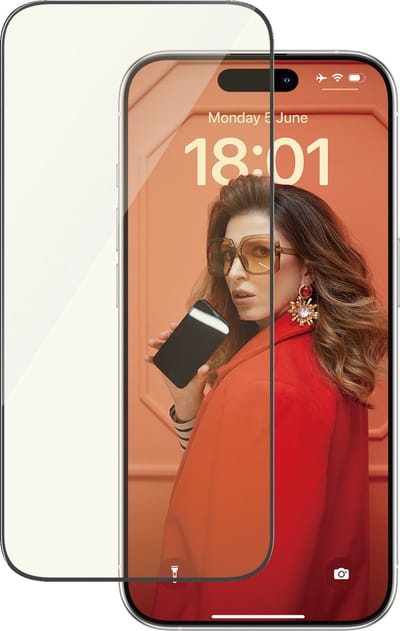 PanzerGlass Screenprotector geschikt voor Apple iPhone 15 Pro Glazen | PanzerGlass Ultra-Wide Fit Screenprotector Anti-Glare - Case Friendly + Installatie Frame