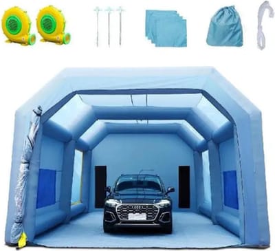 Opblaasbare - Verf Booth - Verfcabine - 2 Blowers - Partytent - Opblaasbare Partytent - Blauw - 4 x 2.5 x 2.2M
