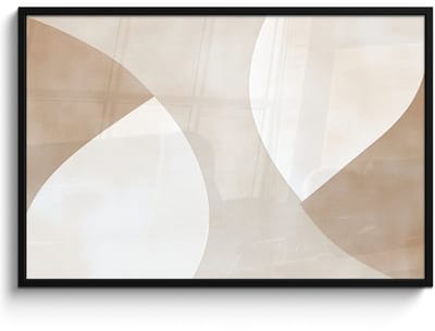 Poster in lijst - Fotolijst 120x80 cm - Posters - Bruin - Japandi - Abstract - Posterlijst zwart - Decoratie - Wanddecoratie woonkamer - Muurdecoratie slaapkamer