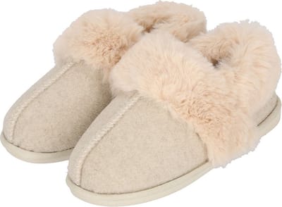 Apollo Dames Instap Pantoffel Vilt OffSloffen -White Sloffen - Maat 37/38