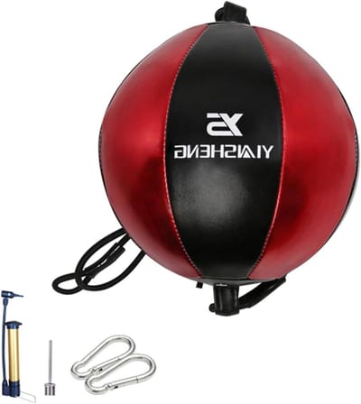 Boksbal Speedbag - Reflex Bal - Bokstraining Verbeteren - Duurzaam PU Leer - 20x40 cm - Zwart