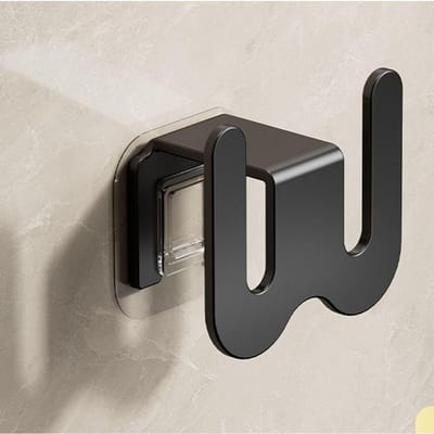 Étagère suspendue pour pantoufles de salle de bain, organisateur de rangement multifonctionnel pour chaussures de toilette, crochet de rangement pour salle de bain noir