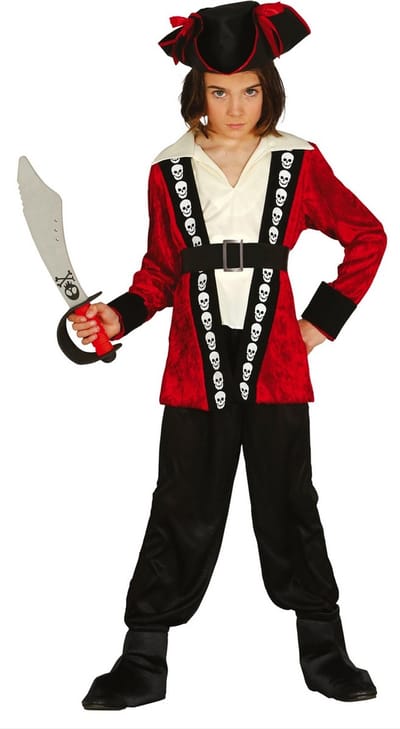 Fiestas Guirca - Kostuum Red Pirate (7-9 jaar) - Carnavalskleding - Carnaval - carnavalskleding 2027 - Carnaval kostuum