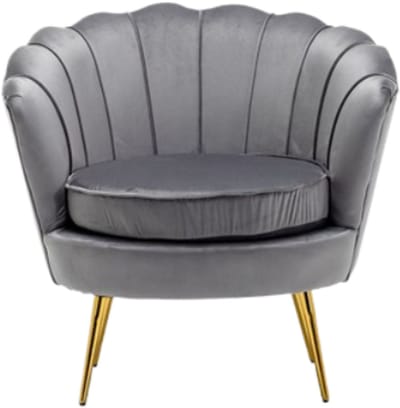 Velvet Schelp Fauteuil/Stoel Grijs | Russle