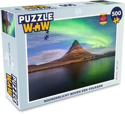 Puzzel Noorderlicht boven een vulkaan - Legpuzzel - Puzzel 500 stukjes