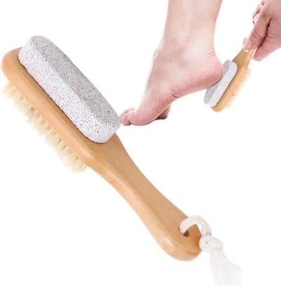 Voet puimsteen - Voet scrubber - Voeten verzorgen - Dubbele functie - 17 cm - Natuurlijk