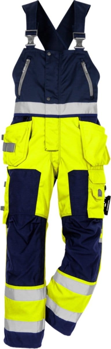 Fristads Hi Vis Amerikaanse Overall Klasse 2 1014 Plu - Hi-Vis geel/marineblauw - C48