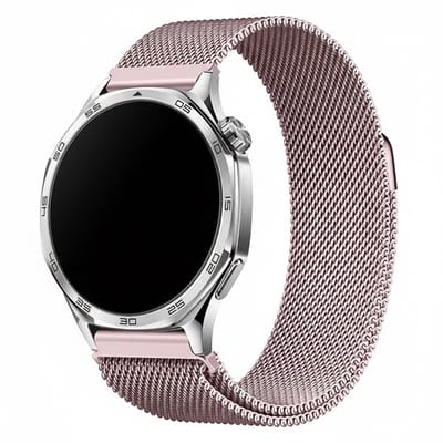 Milanees bandje - geschikt voor Garmin Vivoactive 4 / Venu 4 (45mm) / Venu 3 / 2 / Forerunner 255 / Forerunner 265 / 570 (47mm) en Polar Vantage M / M2 / V3 / Grit X (Pro) - Milanese - roze
