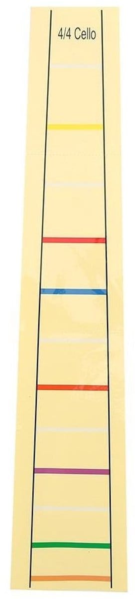 Dailygoods- Vingeretiketten Gloednieuw - Cello 4/4 - Kunststof - Maat 3/4 - Maat 1/2 - Maat 1/4 - Maat 1/8 - Cello Positiewijzer