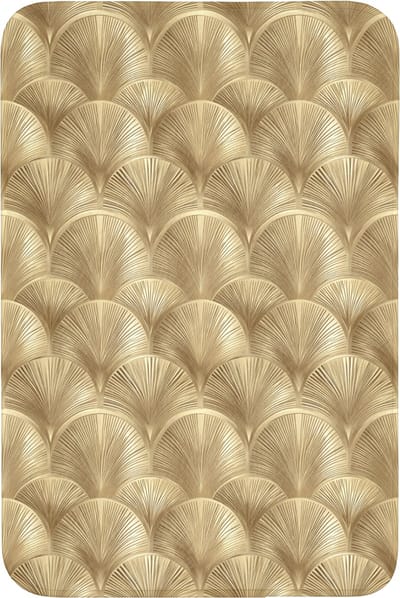 Badmat 60x90 cm - Antislip - Patroon - Waaier - Goud - Badmatten voor badkamer - Badkamermat - Douchemat - Badkamer mat