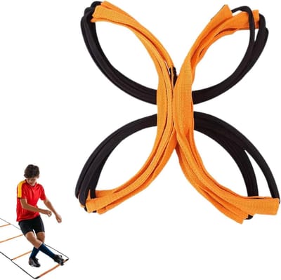 Snelheidsladder - Behendigheidsladder Fitnessladder - Sporttraining Coördinatie Verbeteren - Opvouwbaar Flexibel - 4-16 Roosters - Oranje Zwart