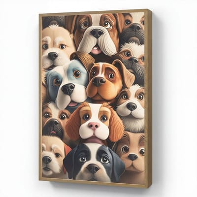 Wandlamp 60x90 cm - Oplaadbaar - Hond - Patronen - Dieren - Bruin - Meisje - Jongen - Wandlampen binnen woonkamer - Slaapkamer lamp - Decoratieve nachtlamp - Vloerlamp draadloos