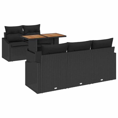 vidaXL - Tuinbank - Set - 6 - st - Zwart - en - Bruin