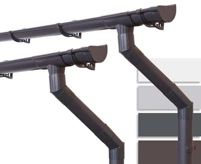 Halfronde dakgotenset voor tuinhuis 100mm 2 x 3m Donkerbruin