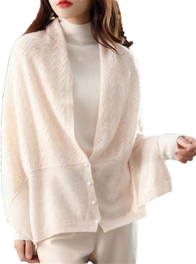 Dames Sjaal Cardigan - Gebreide Wikkel - Warmte en Stijl - Dubbelzijdig Draagbaar - 150x60 cm - Effene Kleur