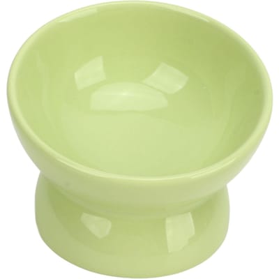 Gamelles surélevées en céramique pour chat, gamelles inclinées pour nourriture et eau, protègent les cervicales des animaux et sont antidérapantes. vert