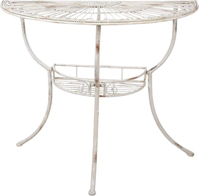 Clayre & Eef Sidetable 90x48x76 cm Wit IJzer