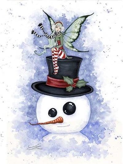 Amy Brown Kerstkaart Frost Friends
