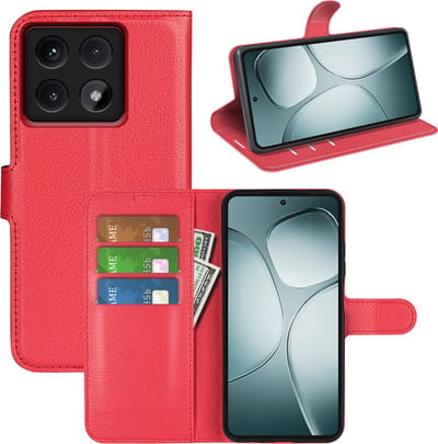 MobyDefend Hoesje - Geschikt voor Xiaomi 14T - Kunstleren Wallet Book Case (Sluiting Voorkant) - Rood