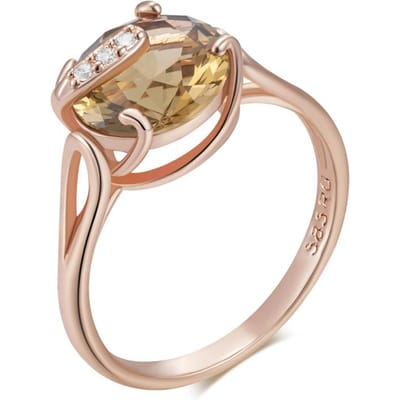Bague de Mariée Tendance Zircon Naturel Marron Pour Femmes Haute Qualité Couleur Or Rose Accessoires Bijoux de Mariage Vintage 7 beige