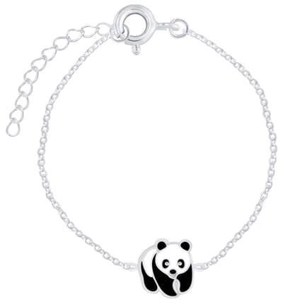 Joy|S - Zilveren Panda armband 14 cm + 2 - Sterling zilver 925