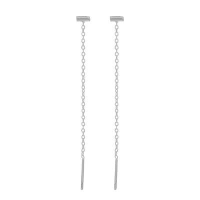 Essentialistics - Stud doortrek oorbellen staafje - Nikkelvrij - Zilverkleur - Stainless steel (verkleurt niet)