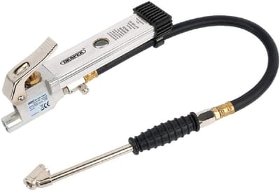 Luchtbandenpomp - Banden controle - Bandenspanning meten - Dubbele connector - 0.6m slang - Blauw
