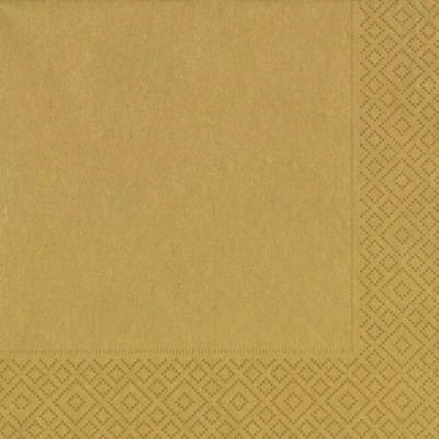 Duni Gouden tafel servetten - 20x stuks - 33 x 33 cm - Thema glitter and glamour - Tafeldecoratie versiering - papier - kerst - bruiloft