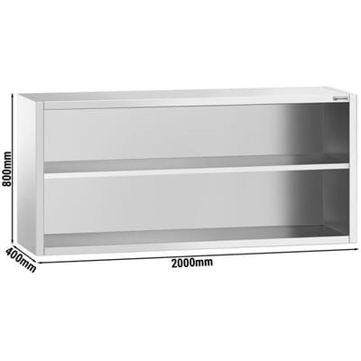 GGM Gastro Edelstahl Wandhängeschrank PREMIUM - 2000x400mm - ohne Schiebetür - 800mm hoch